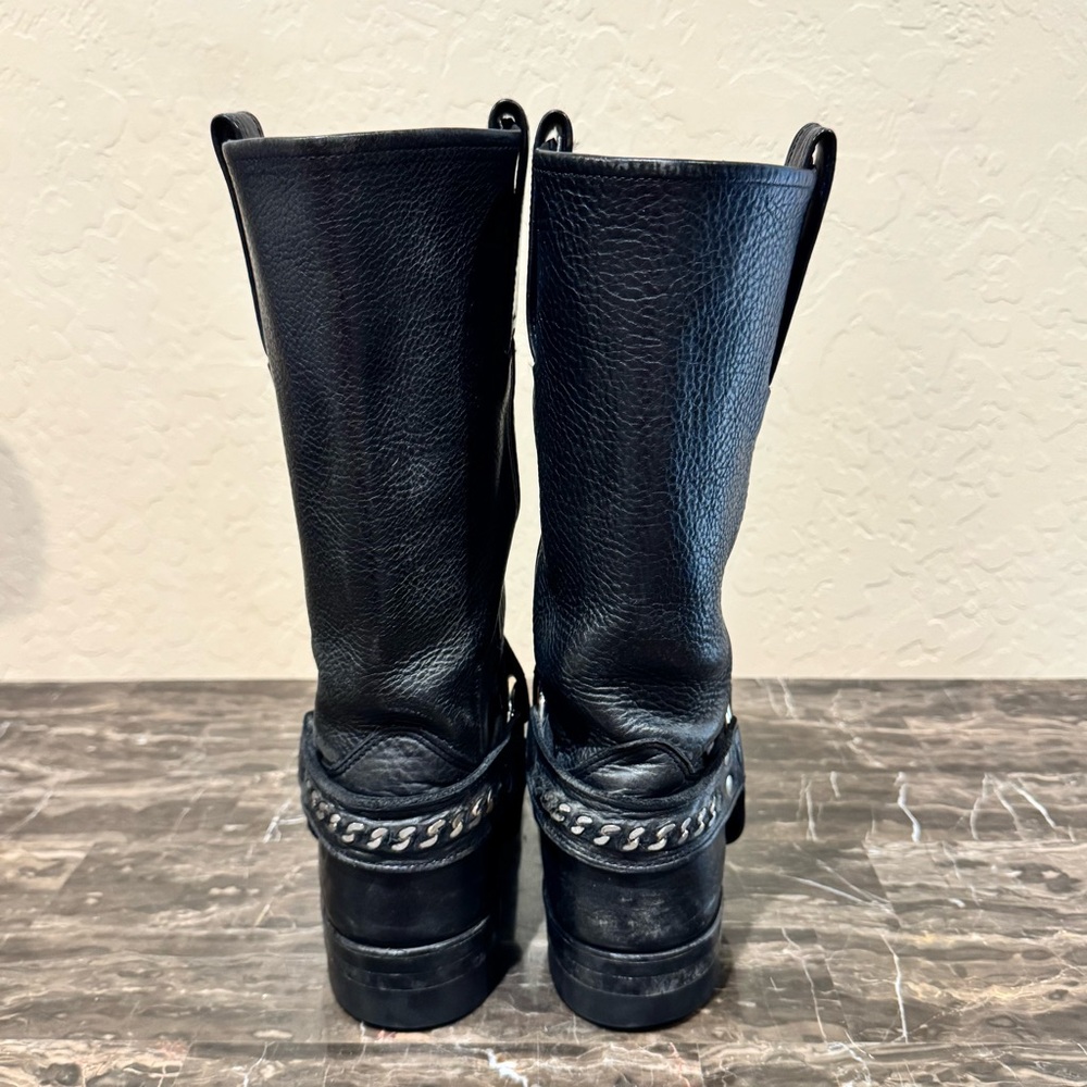 Frye Leather Chain Link Harness Boots - Picture 8 of 12
